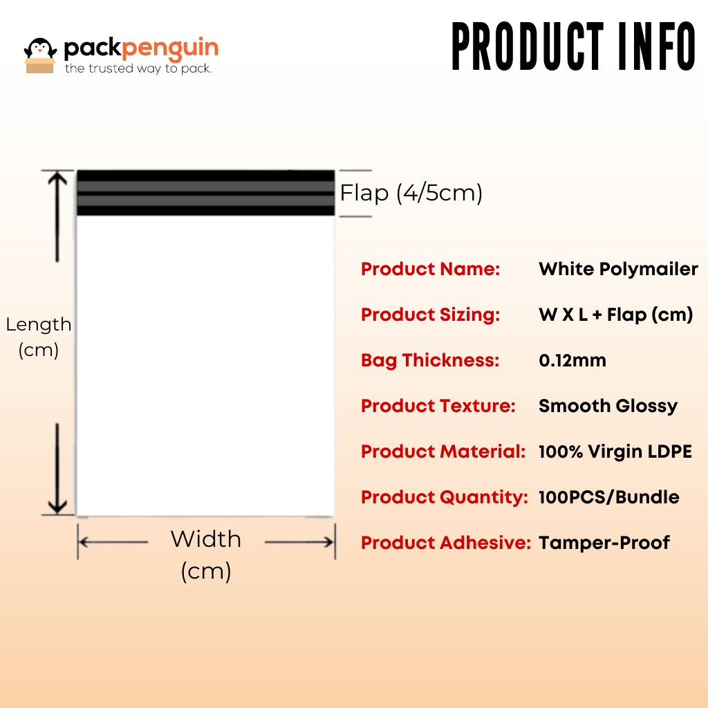 White Polymailer Product Information