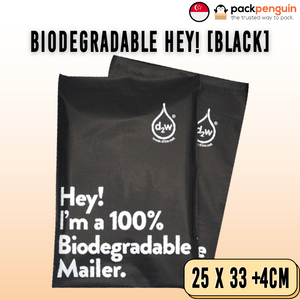 I m 100 Biodegradable Black Mailers The Pack Penguin